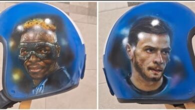 Napoli, artista crea casco con Osimhen e Kvara: effetto incredibile