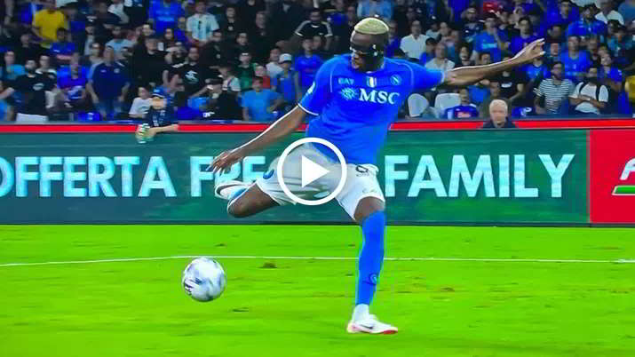 Napoli Udinese, Osimhen raddoppia su assist di Politano: il video