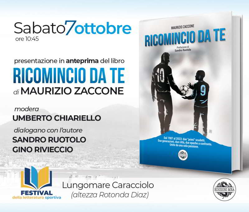 Ricomincio da te”: Maurizio Zaccone presenta il suo nuovo libro al Festival della Letteratura Sportiva