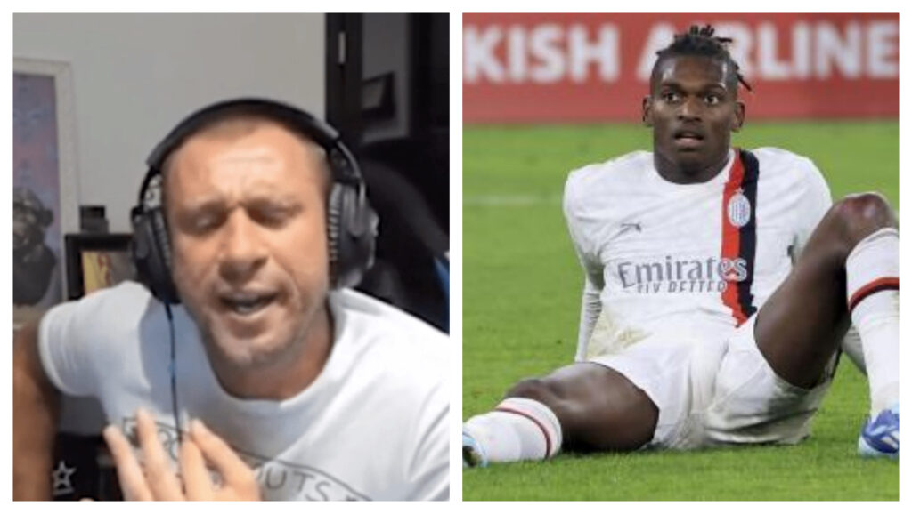 Cassano in tackle su Leao, lui gli risponde con l'emoji del pagliaccio