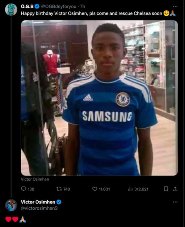 "Osimhen vieni al Chelsea!" Il like del nigeriano fa discutere