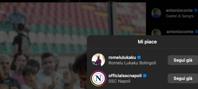 Lukaku-Napoli: un like accende le speranze dei tifosi