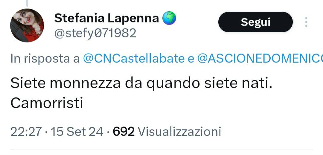 Giornalista sarda offende Napoli: “Siete monnezza e camorristi”