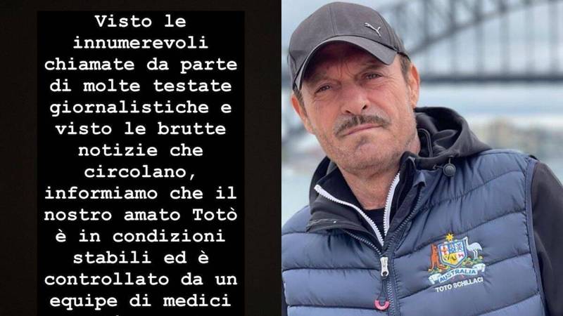 Ansia per Totò Schillaci: il messaggio della famiglia