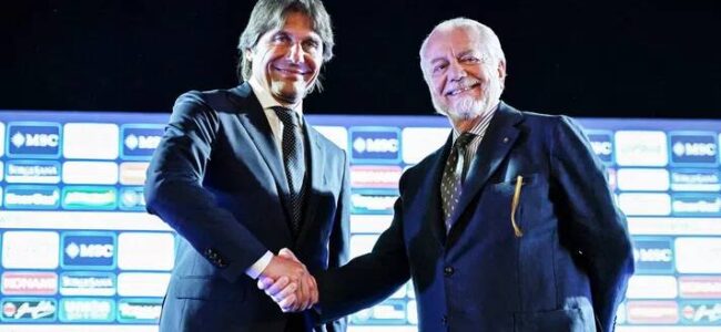 De Laurentiis: "Ho corteggiato Conte per un anno, ora sono contento"