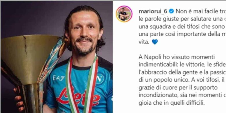 "Nel cuore per sempre", l'addio di Mario Rui al Napoli e alla città