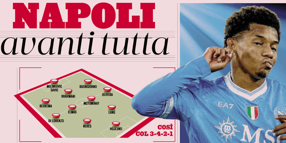 Gazzetta dello Sport: “Napoli, avanti tutta” Gazzetta dello Sport: “Napoli, avanti tutta”