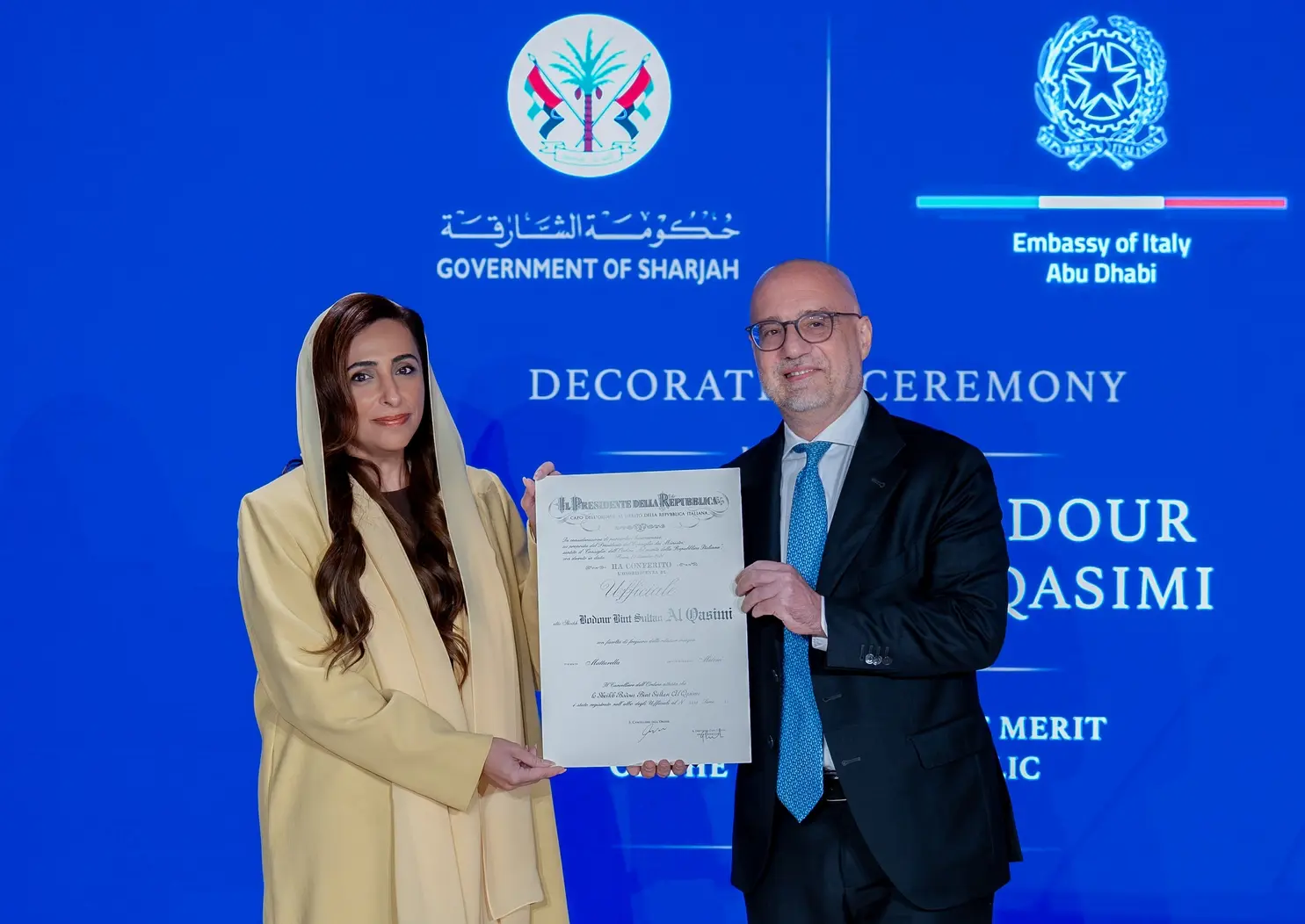 italia emirati arabi bodour al qasimi riceve l8217ordine al merito della repubblica italiana da Napolipiu.com italia emirati arabi bodour al qasimi riceve l8217ordine al merito della repubblica italiana